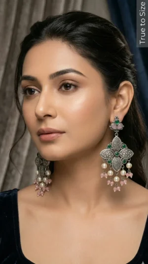 Happy Go Lucky Oxidised Drop Earrings