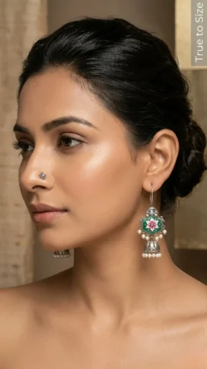 Shikha Handpainted Oxidised Drop Earrings