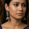 Parvati Long Oxidised Jhumka Earrings