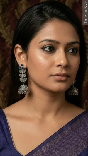 Parvati Long Oxidised Jhumka Earrings