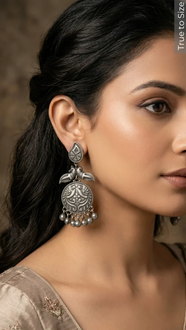 Twinning Flight Oxidised Drop Earring