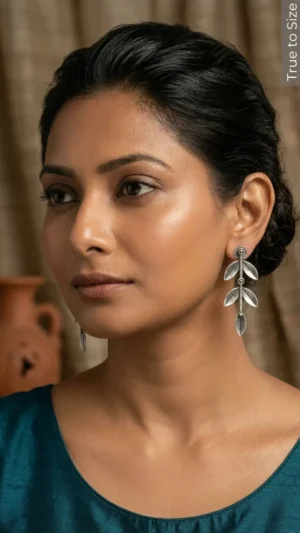 Simayaa Oxidised Silver Earrings