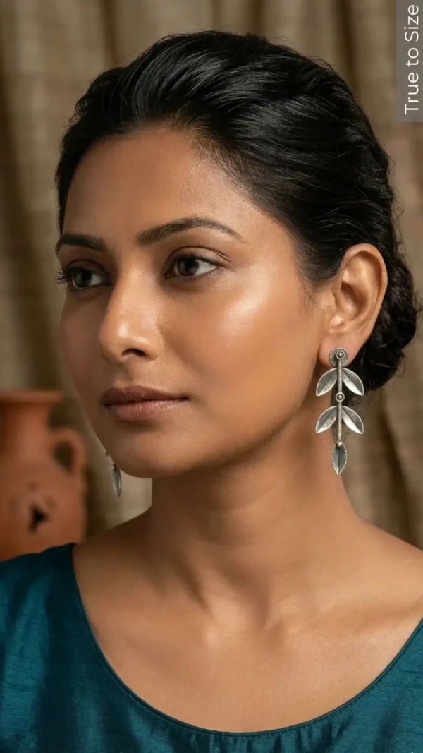 Simayaa Oxidised Silver Earrings