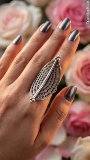 Kavya Bold Oxidized Statement Ring