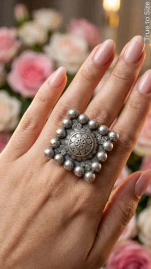 Pushpa Bold Square Finger Ring