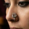 Trishula Easy Clip-on Oxidized Nose Pin