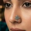 Megha Oxidized Silver Easy Clip-on Nose Pin