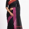 Enigmatic Black Pure Cotton saree