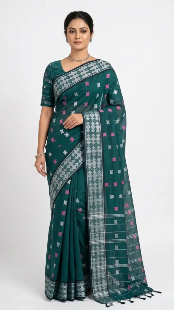 Enakshi Green Pure Cotton Saree
