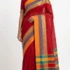 Orange Pure Khadi Cotton Saree