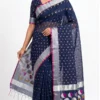 Deep Blue Pure Cotton Saree
