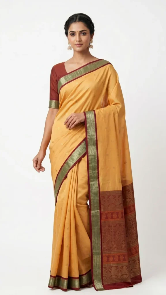 Soft Peach Woven Silk Saree