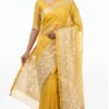 Sadhvi Yellow Embroidered Silk Saree