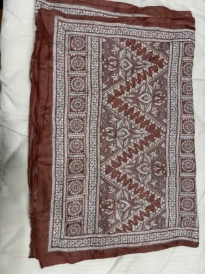 Pure Tussar Silk Kantha Stitch Saree