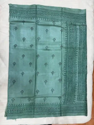 Pure Tussar Silk Kantha Stitch Saree