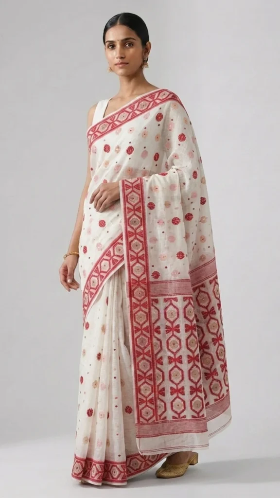 Arishma White Designer Jamdani Saree | 2026 Exclusive