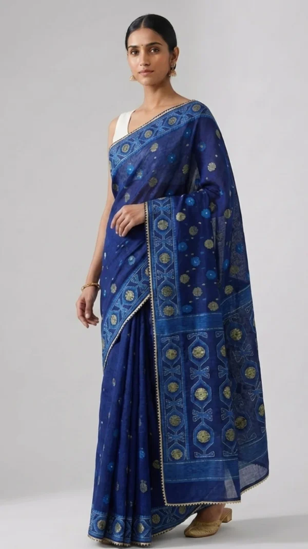 Sreyanshi Blue Designer Jamdani Saree | 2026 Exclusive