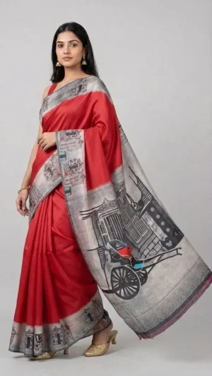 Heritage Pride Kantha Saree in Tussar Silk | 2026 Exclusive
