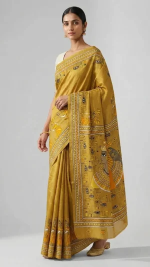 Egyptian Allure Kantha Saree in Tussar Silk | 2026 Exclusive
