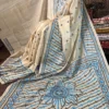 Natural Beige Tussar Saree with Gujrati Embroidery