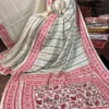Vibrant Beige Pure Tussar Saree with Katha Embroidery
