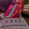 Vibrant Purple Pure Tussar Saree with Gujrati Embroidery