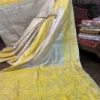 Natural Beige Tussar Saree with Katha Embroidery
