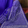 Electric Blue Gujrati Embroidered Silk Saree
