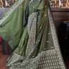 Nisha Green Gujrati Embroidery Bangalore Silk Saree
