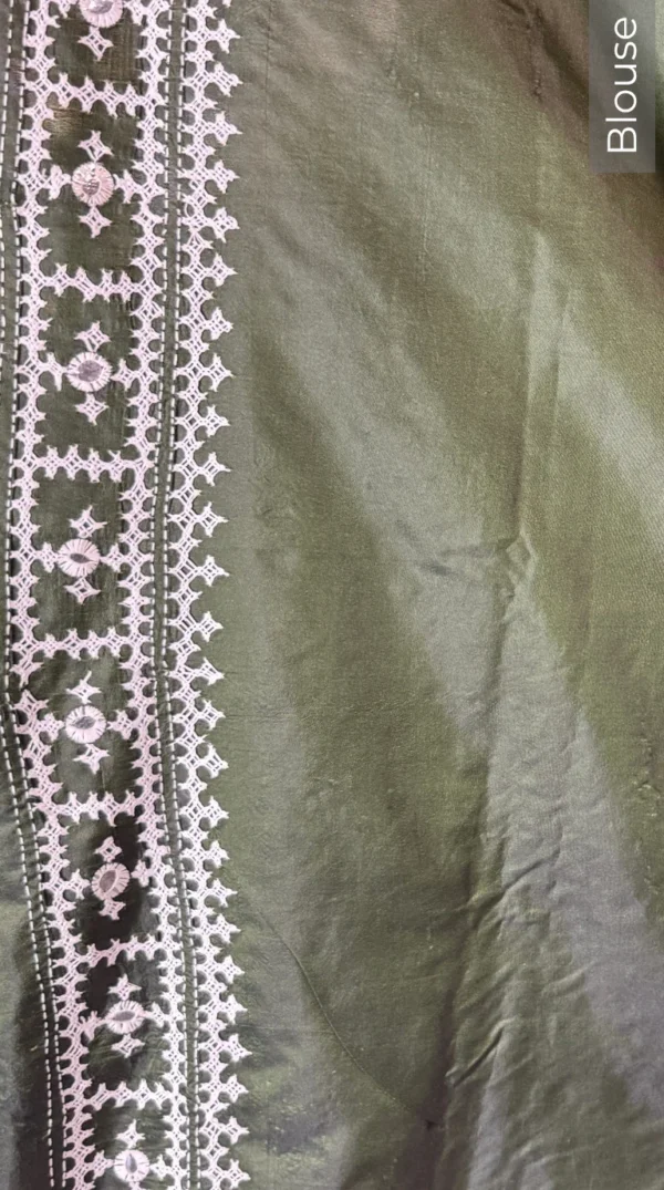 Nisha Green Gujrati Embroidery Bangalore Silk Saree