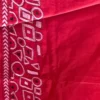 Abstract Red Kantha Embroidered Bangalore Silk Saree