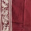 Vivid Maroon Kantha Embroidered Bangalore Silk Saree