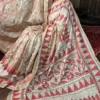 Festive Chic Pure Tussar Silk Kantha Embroidered Saree