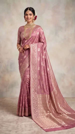 Lina Mauve Pure Benarasi Silk Saree
