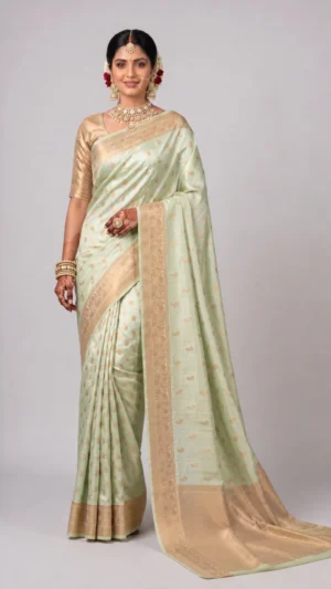 Arshi Sage Pure Benarasi Silk Saree