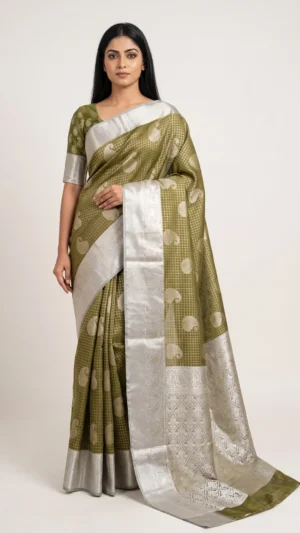 Majestic Golden Pure Tissue Benarasi Saree