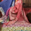 Serene Florals Pure Tussar Silk Kantha Embroidered Saree