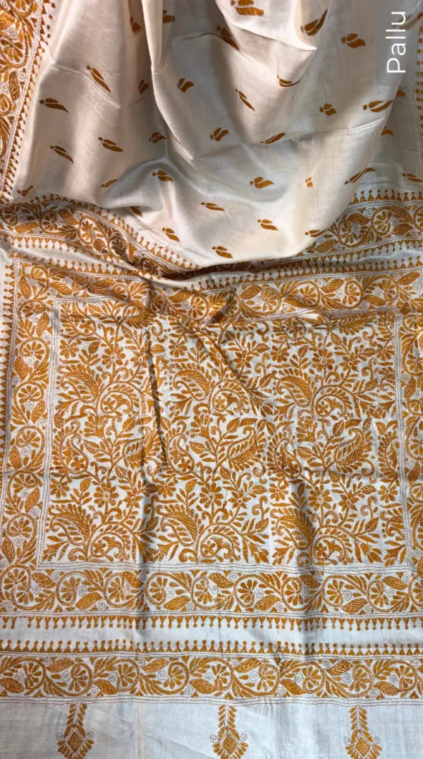 Aasna Pure Tussar Silk Kantha Embroidered Saree