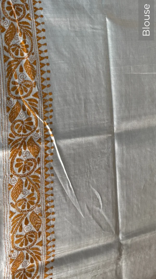 Aasna Pure Tussar Silk Kantha Embroidered Saree