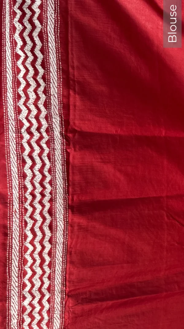Roshni Pure Tussar Silk Batik Kantha Fusion Saree