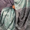 Dishna Pure Tussar Silk Batik Kantha Fusion Saree