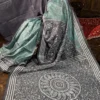 Dishna Pure Tussar Silk Batik Kantha Fusion Saree