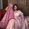 Suhaani Pure Tussar Silk Batik Kantha Fusion Saree