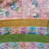 Pink Bloom Fusion Kantha & Gujrati Embroidered Tussar Saree