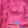 Pink Blossom Fusion Kantha & Gujrati Embroidered Tussar Saree