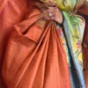 Floral Fusion Kantha & Gujrati Embroidered Tussar Saree