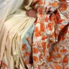 Graceful Orange Pure Tussar Silk Kantha Embroidered Saree