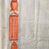 Graceful Orange Pure Tussar Silk Kantha Embroidered Saree