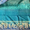 Ombre Blue Pure Tussar Silk Kantha Embroidered Saree