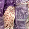 Garima Purple Pure Tussar Silk Kantha Embroidered Saree